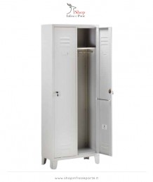 Armadietto spogliatoio doppio in lamiera d'acciaio 