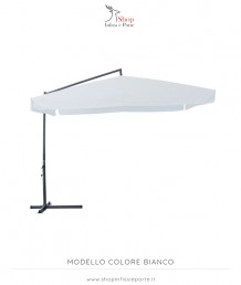 Ombrellone da esterno quadrato in acciaio 3x3 m con mantovana e apertura a manovella