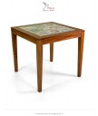 Tavolo quadrato con mattonelle 80x80 cm in legno di acacia