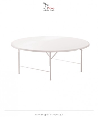 Tavolo circolare Ø 183 cm in HDPE e acciaio pieghevole