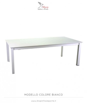 Tavolo rettangolare 160x110 cm ad allungamento laterale 6-8 posti in alluminio