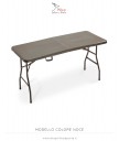 Tavolo rettangolare 180x74 cm in HDPE e acciaio pieghevole