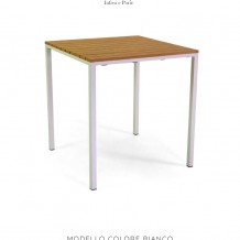 Tavolo quadrato 70x70 cm in metallo con piano in polywood