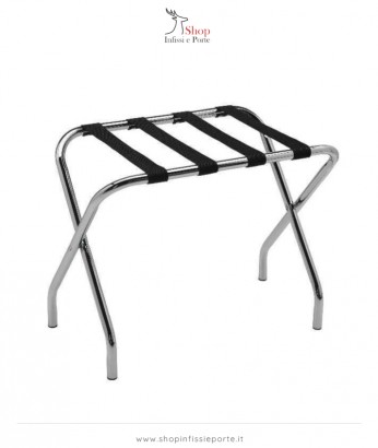 Porta valigie pieghevole modello cromato lucido (confezione da 2 pezzi)