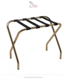 Porta valigie pieghevole modello ottonato lucido (confezione da 2 pezzi)