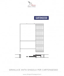 Controtelaio per porte scorrevoli con stipiti ''Granluce singolo'' per cartongesso