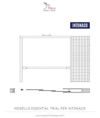 Controtelaio per porte scorrevoli filomuro ''Essential Trial'' per cartongesso